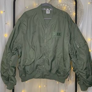 VS Pink army green bomber jacket size L